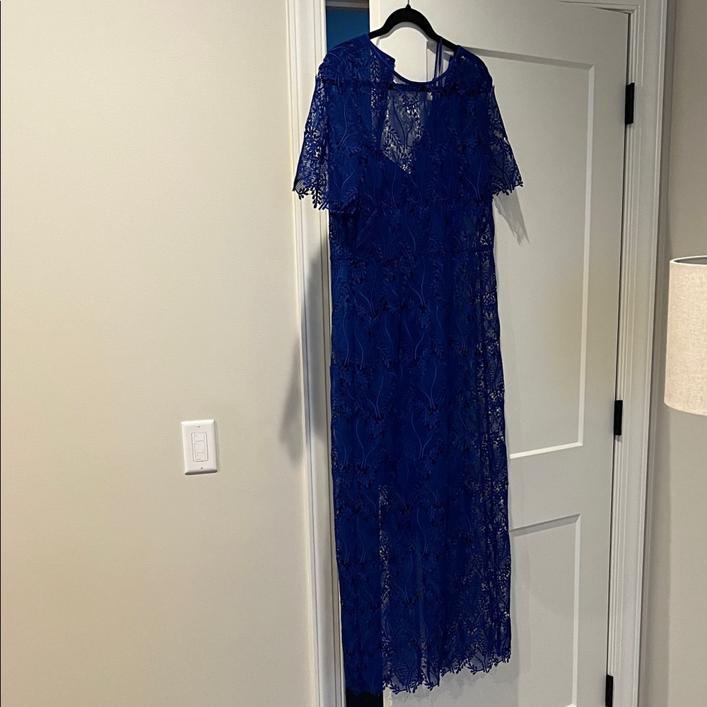Diane Von Furstenberg Royal Blue Lace Maxi Dress